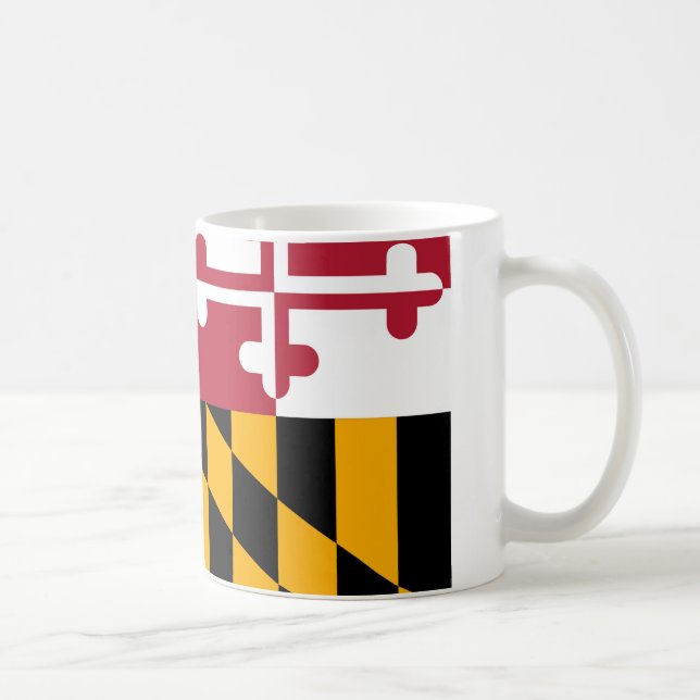 Taza De Café Diseño de la bandera del estado de Maryland (Derecha)