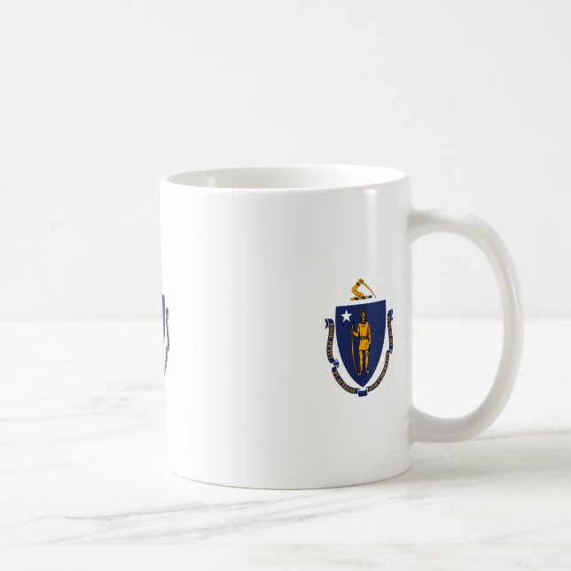 Taza De Café Diseño de la bandera del estado de Massachusetts (Derecha)