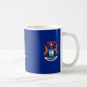 Taza De Café Diseño de la bandera del estado de Michigan
