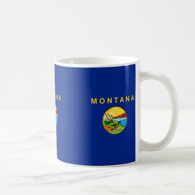 Taza De Café Diseño de la bandera del estado de Montana (Derecha)