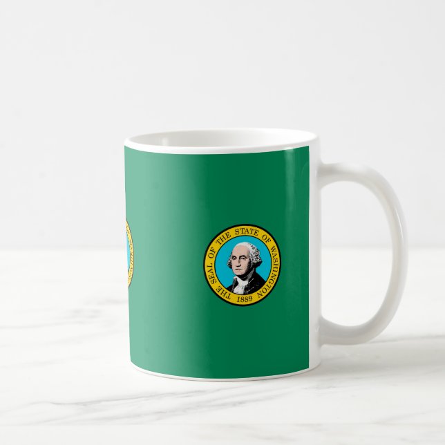 Taza De Café Diseño de la bandera del estado de Washington (Derecha)