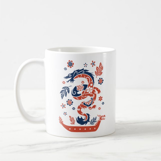 Taza De Café Diseño de la Carreras del barco Dragon (Izquierda)