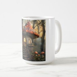 Taza De Café Diseño de la casa de Gnome y champiñones