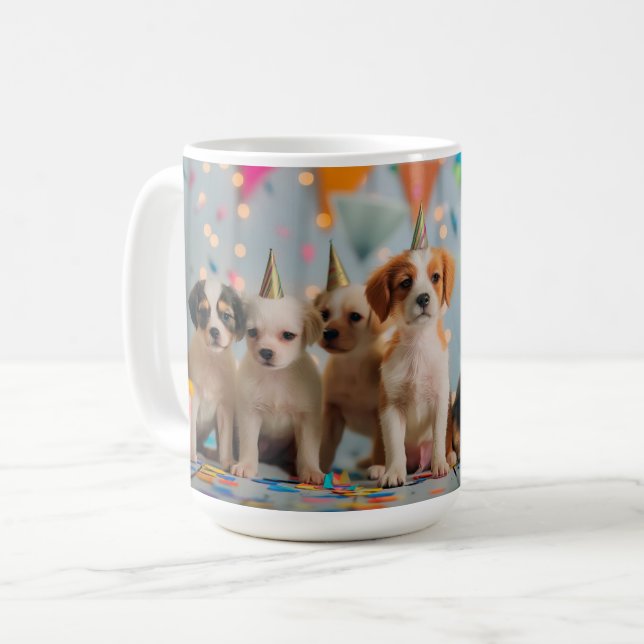 Taza De Café Diseño de la celebración de cumpleaños de los Cach (Anverso izquierdo)