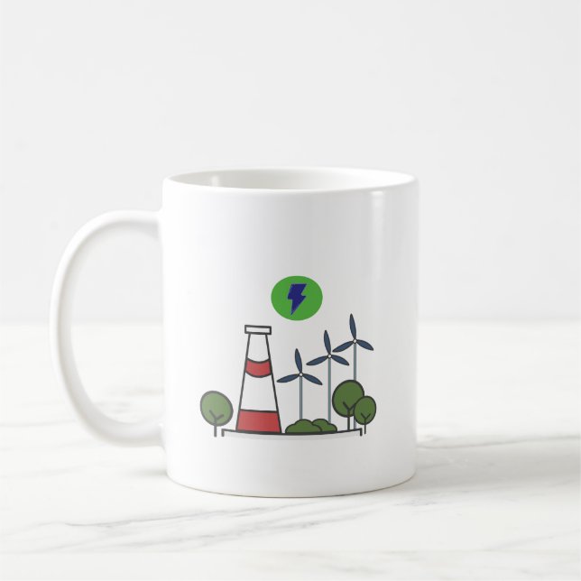 Taza De Café Diseño de la central nuclear (Izquierda)