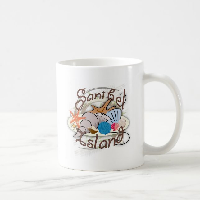 Taza De Café Diseño de la concha marina de Sanibel Island Flori (Derecha)