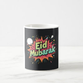 Taza De Café Diseño de la explosión del cómic Eid Mubarak