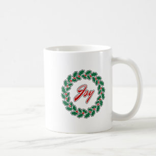 Taza De Café Diseño de la guirnalda navideña: alegría