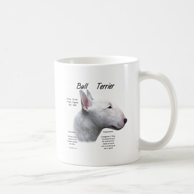 Taza De Café Diseño de la historia de Bull Terrier (qué) (Derecha)
