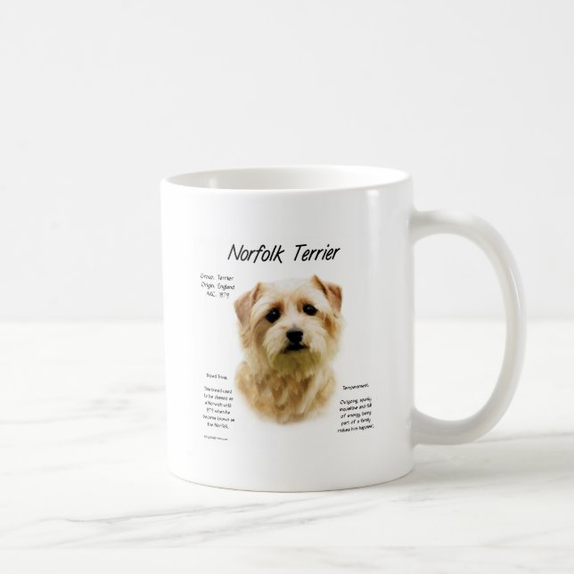Taza De Café Diseño de la historia de Norfolk Terrier (Derecha)