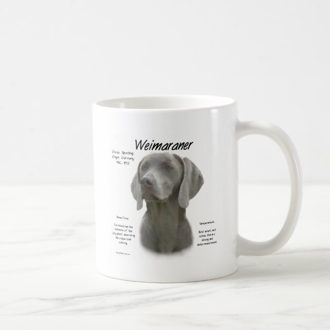 Taza De Café Diseño de la historia de Weimaraner (Derecha)