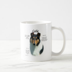 Taza De Café Diseño de la historia del collie (tri liso)