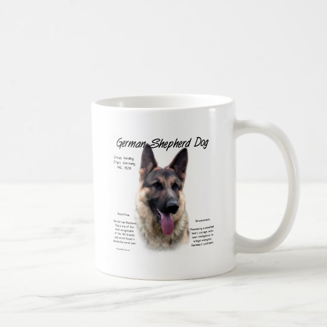 Taza De Café Diseño de la historia del perro pastor alemán (est (Derecha)