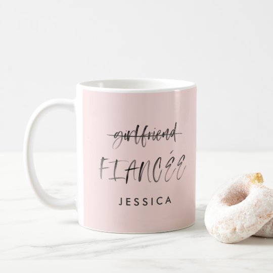 Taza De Cafe Diseno De La Invitacion Del Compromiso De La Zazzle Es