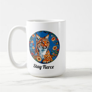 Taza De Café Diseño de la Naturaleza Fauna Salvaje Feroz Lince