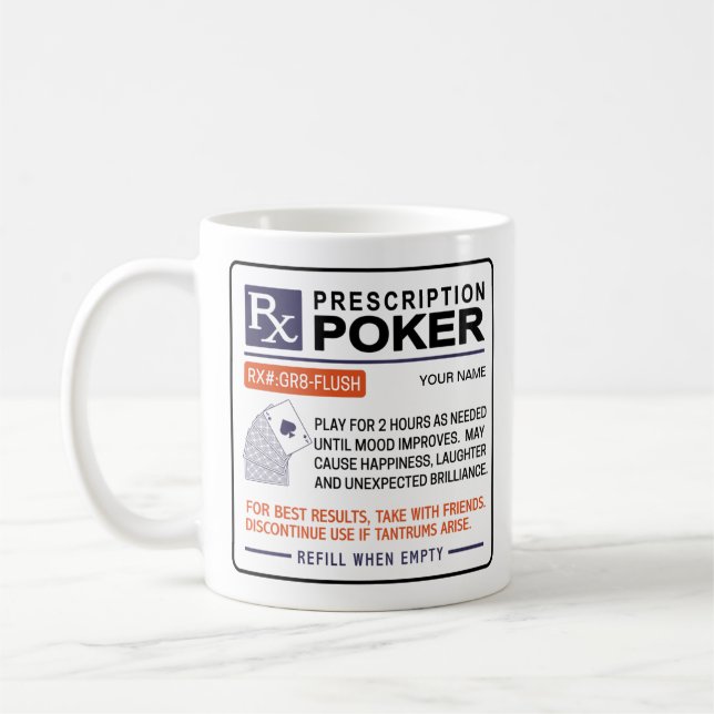 Taza De Café Diseño de la Receta de Mug de Poker Gracioso (Izquierda)