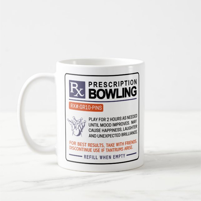 Taza De Café Diseño de la Receta Graciosa de Bowling Mug (Izquierda)