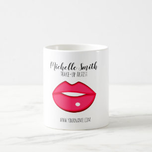 Taza De Café Diseño de labios rosados calientes Artista de maqu
