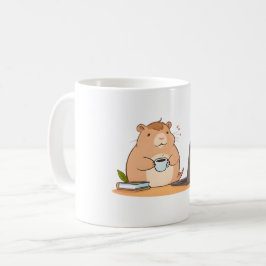 Taza De Café Diseño de Laptop de Café de Capibara Adorable Codi