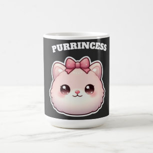 Taza De Café Diseño de lazo rosa lindo de gatita Princesa Purr