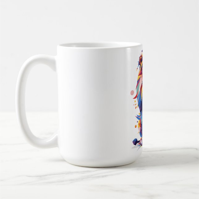 Taza De Café Diseño de leones geométricos coloridos (Izquierda)
