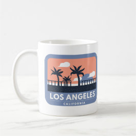 Taza De Café Diseño de líneas aéreas retro de California en Los