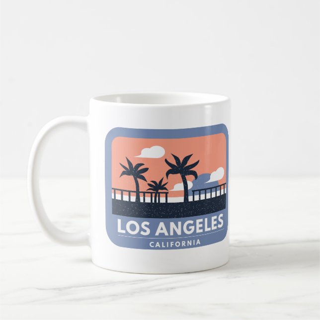 Taza De Café Diseño de líneas aéreas retro de California en Los (Izquierda)