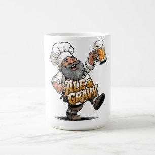 Taza De Café Diseño de logotipo de Ale & Gravy con un alegre ch