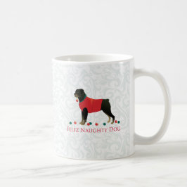 Taza De Café Diseño de los Navidades de perro Rottweiler Feliz 