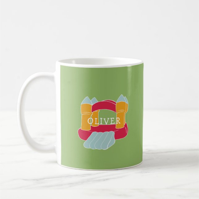 Taza De Café Diseño de los niños de la casa de rebote/personali (Izquierda)
