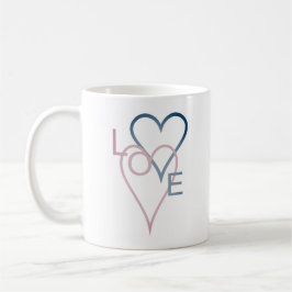 Taza De Café Diseño de Loveheart rosa y azul