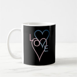 Taza De Café Diseño de Loveheart rosa y azul