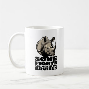 Taza De Café Diseño de lucha por la resiliencia del rinoceronte