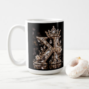 Taza De Café Diseño de lujo con cristal beige letra K
