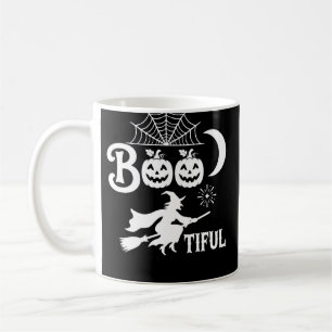 Taza De Café Diseño de luna de bruja de Halloween Bootiful_1