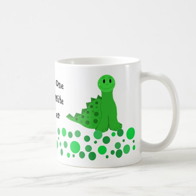Taza De Café Diseño de maestro de dinosaurio lindo (Derecha)