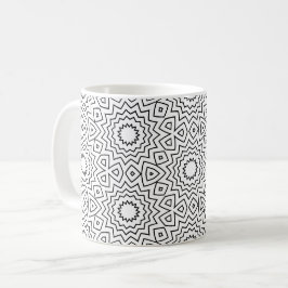 Taza De Café Diseño de mandala abstracto sin costuras en negro