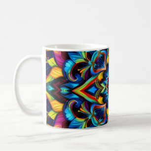 Taza De Café Diseño de Mandala de Caleidoscopio Colorido en Taz