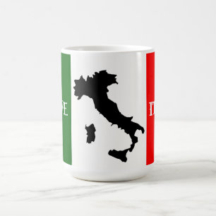 Taza De Café Diseño de mapas y banderas italianas