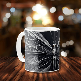 Taza De Café Diseño de mariposa negra y blanca Mug cerámica