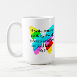 Taza De Café DISEÑO DE MARIPOSAS DE bonito JOHN 11:25