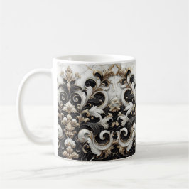 Taza De Café Diseño De Mármol Blanco Y Negro
