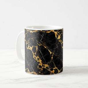 Taza De Café Diseño de mármol negro oro de lujo Nero Portoro