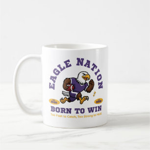 Taza De Café Diseño de mascota de fútbol de Eagle Nation