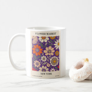 Taza De Café Diseño de mercado de flores de bonito