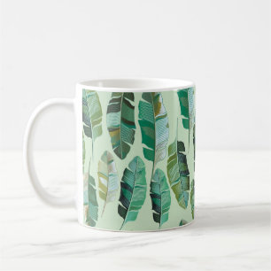 Taza De Café Diseño de moda con plantas de plátanos tropicales