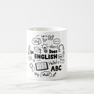 Taza De Café Diseño de modismo en inglés de Luna Azul para apre