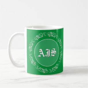 Taza De Café Diseño de monograma personalizado.