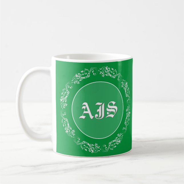 Taza De Café Diseño de monograma personalizado. (Izquierda)