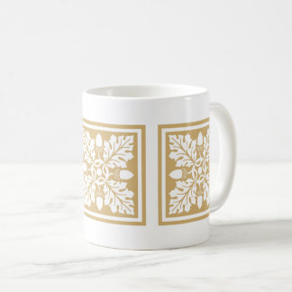 Taza De Café Diseño de mosaico de hojas y maíz putty y café Mug